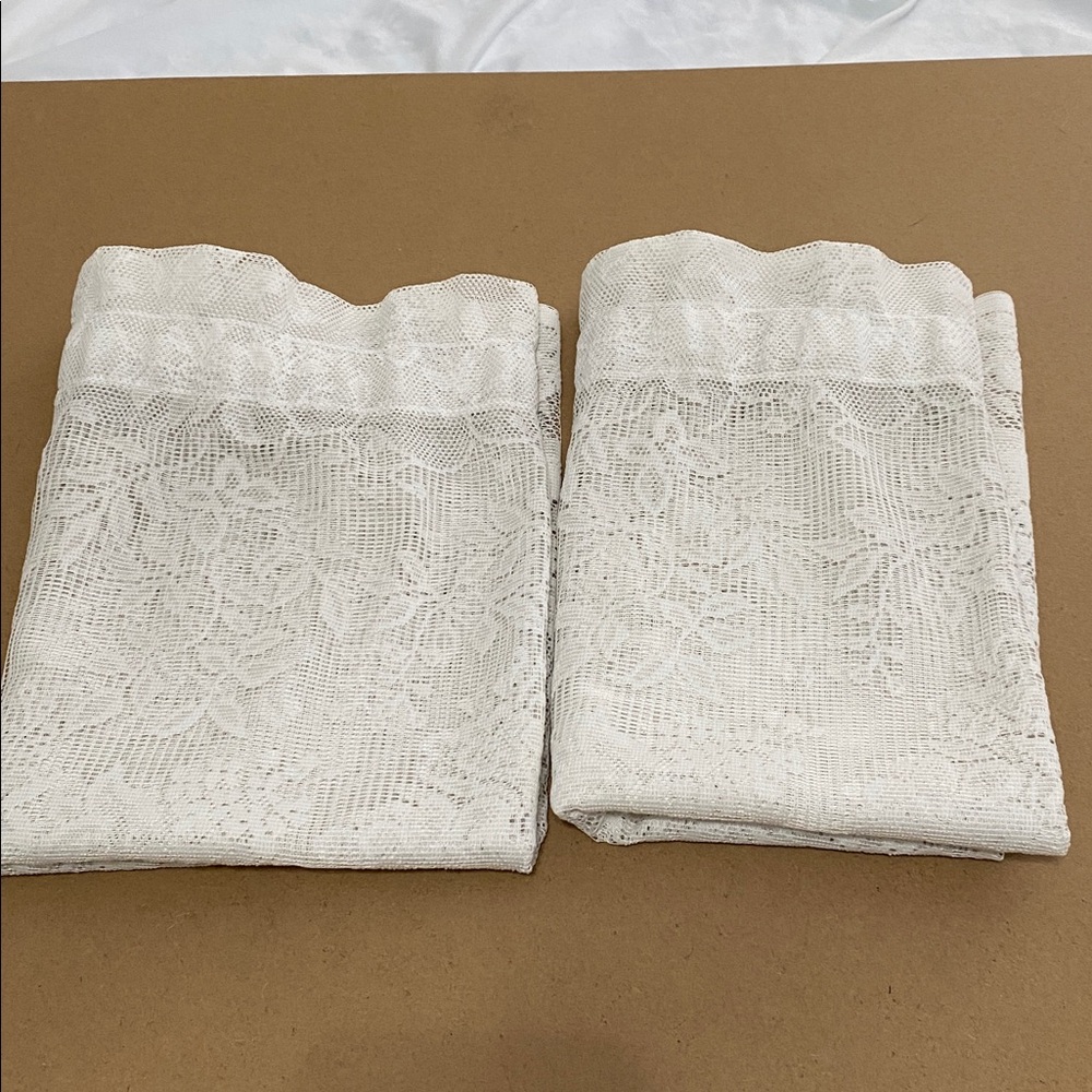 Lace Curtains with Flower Pot Design